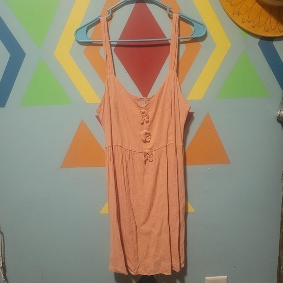 Forever 21 Exclusive Women's Peach Empire Waist Mini Dress Size Large - Picture 1 of 10